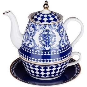 Resim Star Dekor Aurora Bone Tek Kişilik Demlik & Fincan Seti Çok Renkli 