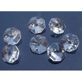 Resim 14 mm Şeffaf Octagon Işlenmiş Avize Taşı 20 Adet 