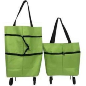 Resim Katlanabilir Tekerlekli Çantalı Çarşı Pazar Arabası Alışveriş Çantası Piknik Çantası Td 