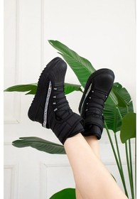 Resim Trendyshose 920 Siyah Kürklü Düz Kar Botu Siyah 