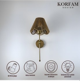 Resim Rosalinda Aplik - Kahverengi Çiçek Şeklinde Kablosuz Pilli Aplik Çok Renkli 