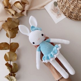 Resim Amigurumi Fırfırlı Tavşan Kiti(malzemesi) - Mavi 