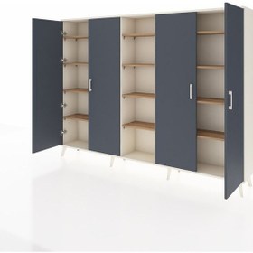 Resim Arges Dolap 12 Raflı 4 Kapaklı 220x30x163 Aytaşı-antrasit/çam Antrasıt/atlas Çam - Aytası 