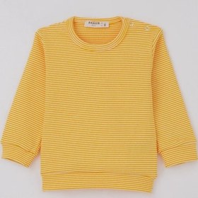 Resim Breeze Erkek Bebek Pijama Takımı Omuzdan Patlı Rib Çizgili 4 Ay-1 Yaş, Sarı 