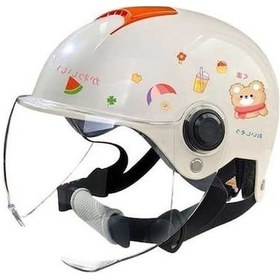 Resim My Topped Çocuk Kaskı 3c Sert. Erkek-kız Motosiklet Kaskı 3-12 Yaş 4 Mevsim Güvenlik Kaskı Açık Beyaz Açık Beyaz 