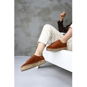 Resim Nilufarr Daria Taba Süet Bağcıklı Kadın Espadril Ayakkabı 