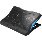 Resim 6 Fanlı Laptop Soğutucu, 17 İnç Altı Bilgisayarlar İçin, 6 Kademeli Ayarlanabilir Siyah Soğutma Standı 