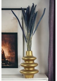 Resim Dekoratif Vazo El Yapımı Siyah Renk Model 5 Altın Altın 