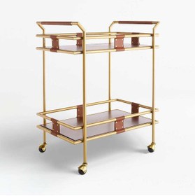 Resim Crate & Barrel Fae 2 Katlı Bar Arabası, Şık ve Fonksiyonel Depolama Çözümü 