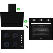 Resim Turmalin Plus 3'lü Kumandalı Siyah Cam Ankastre Set (FM7600B-FM2200B-FM3400B) AFM Tech