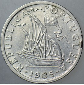 Resim Portekiz 2,5 Eskudo 1985 Yelkenli - Gemi - Denizcilik Temalı. 42638982 
