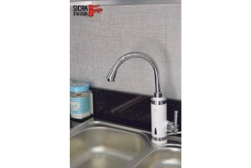 Resim Beyaz Elektrikli Ani Su Isıtıcı, Termal Şofben, Pratik ve Güvenilir Musluk 