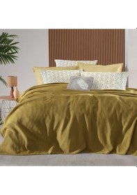 Resim Sarev Abel Sarı Çift Kişilik %100 Pamuk Pike Takımı Sarı 