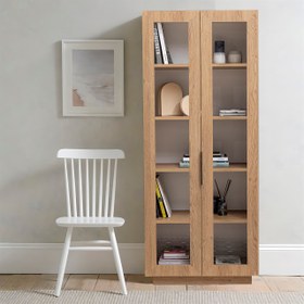 Resim Luke Camlı Kitaplık 70cm Karina Meşe 