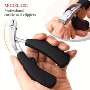 Resim 1pc G31 Profesyonel Tırnak Makası, Modern Tasarım, Paslanmaz Çelik Bıçak, Konkav Kenar, Geniş Açıklık, Anti-Splash, Uzun Sap, Eğri Kütikül Tırnağı için Kalın Tırnaklar, Kokusuz, Erkekler ve Yaşlılar İçin Uygun 