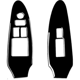 Resim Nissan 370z Z34 2009 İçin 2'si 1 Arada Araba Cam Kaldırma Paneli, Delikli Dekoratif Etiketli, Sola Sürüş Siyah 1 Adet 