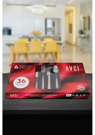 Resim Yakamoz 36 Parça Çatal Kaşık Bıçak Takımı Gümüş 