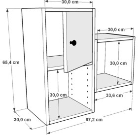 Resim Nettrends Kitaplikli Kapakli Duvar Rafi Beyaz 70 cm DVR-1047-Ç 