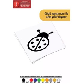 Resim Uğur Böceği - Araç, Oto, Laptop, Duvar Uyumlu Sticker 30 30 Cm 