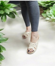 Resim Topuk Dikeni Takviyeli Silikonlu Rahat Ev Ve Dışarı Terliği Bej 