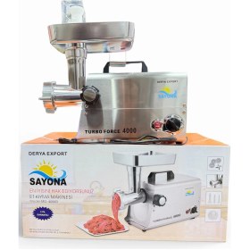 Resim Sayona Turbo Force 4000 Et Kıyma Makinesi MG-4000D Güçlü Motor Metal Gövde Reverse Fonksiyon 