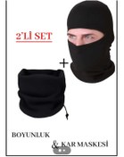 Resim MOONS COSMETIC Siyah Termal Soğuk Geçirmez 2li Esnek Boyunluk-Kar Maskesi 
