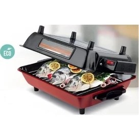 Resim İnova Camlı Elektrikli Izgara Barbekü Emaye Gövdeli-Tepsili IB-320022 