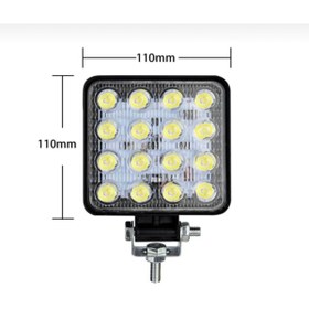 Resim MİRCAR Kare Off Road Iş Makinesi Kamyon Traktör Projektör Çalışma Ve Sis Lambası 16 Led 48 W Uyumlu 