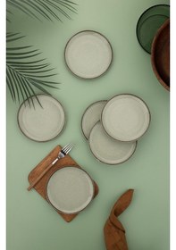 Resim Kütahya Porselen Moderna 6 Parça 15cm Düz Tabak Yeşil 447018 