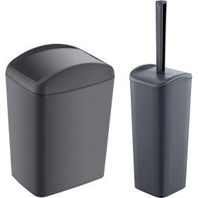 Resim Smartware Soft Çöp Kovası 5 LT ve Soft Wc Fırçası Antrasit 
