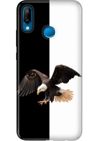 Resim Cekuonline Mate 20 Lite Kılıf Colored Desenli Silikon Siyah Beyaz Parçalı 