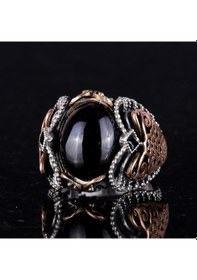 Resim Gerçek Doğal Granat Taşlı Yüzük, 925 Ayar Gümüş Yüzük Gümüş 