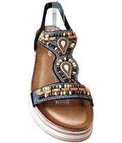 Resim De Scarıo 2060 Kadın Taşlı Comfort Sandalet Siyah Siyah 