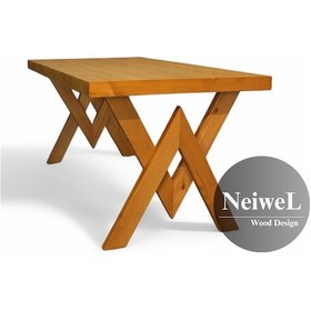 Resim Neiwel Hias Doğal Ahşap Yemek Masası-100-280 Açık Ceviz 