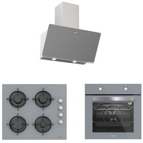 Resim Silverline BO6501S01 - CS5349S01 - 3457 Soho 60 Gri Ankastre Set 