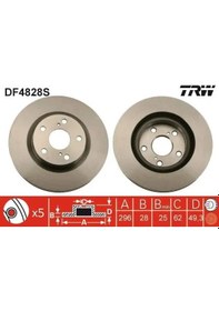 Resim Toyota Yaris Fren Diski On 2003-2005 Trw Df4828s 2adettir 