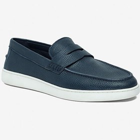 Resim Erkek Lacivert Hakiki Deri Loafer Ayakkabı 