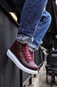Resim shoecide Sho258 Bağcıklı Yüksek Taban Cbt Roma Erkek Spor Bot Bordo 