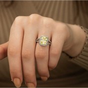 Resim Gümüş Baget Kare Bayan Yüzük - 556659676 