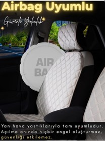 Resim Volkswagen Caddy Uyumlu 2'li Süet Oto Koltuk Minderi Terletmez Universal Tam Koruma A12 