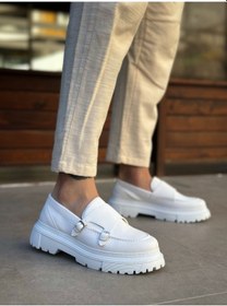 Resim Ba0242 Tokalı Klasik Yüksek Taban Beyaz Erkek Ayakkabı Beyaz 