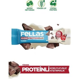 Resim Fellas Yüksek Protein Bar Klasik Sade 45 G x 12 Adet 