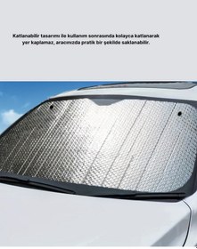 Resim Drnds Otomobil Güneşliği Katlanabilir Tasarım Ve Süngerli Isı Yalıtımı 