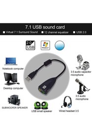 Resim Genel Markalar 7.1 Usb 12 Kanal 64 Bit 5hv2 Destekli Kablolu Audio Çevirici Harici Ses Kartı 