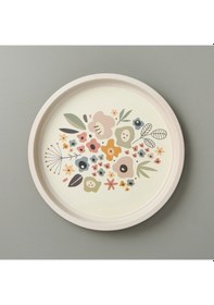 Resim Sarkapp Çiçekli Metal Tepsi - Renkli - 35x35 Cm Çok Renkli 