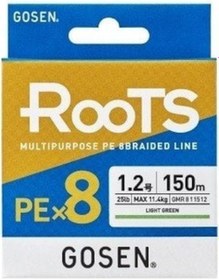 Resim Gosen X8 Roots PE 8 Örgü Spin İp Misina 150mt A.Yeşil 1.2 PE 