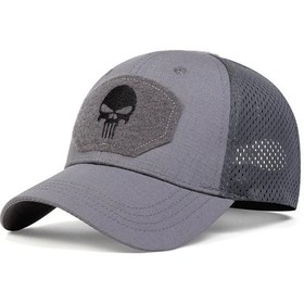 Resim Tunıca Kafatası Taktik Askeri Airsoft Şapka - Ayarlanabilir Nefes Güneşlik, Kamyon Şoförü, Avcılık, Yürüyüşblackstandarterkek Black 