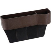 Resim Sürücü/pasajör Koltuk Aralığı Depolama Kutusu, Abs+pu Deri, Kahverengi, Araç İç Dekorasyon Aksesuarı 