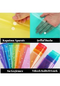 Resim A4 Çıtçıtlı Mavi Şeffaf Renkli Zarf Dosya 1 Adet Artlantis Çıt Çı 