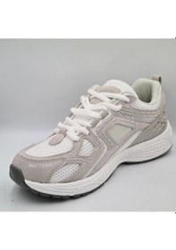 Resim Greyder 59217 Beyaz Süet - Gümüş Renk Deri Kadın Sneaker Spor Ayakkabı Beyaz - Gümüş 